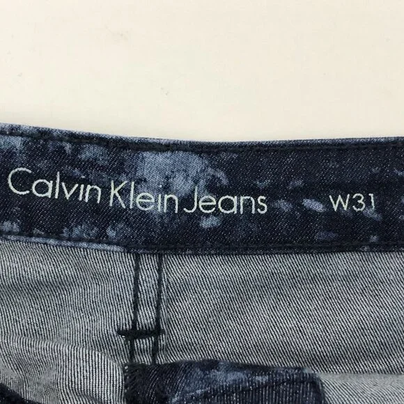 Calvin Klein Jeans Womens Denim Short Size 31 (10-12) Blue Bleach Spots Stretchy - Picture 9 of 12